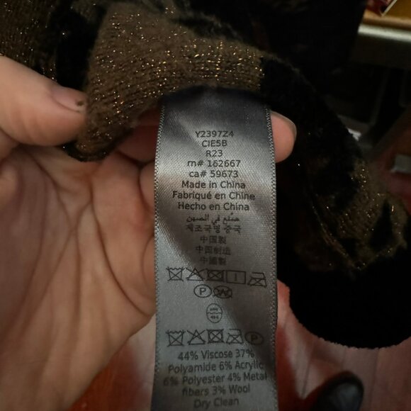 JOHN VARVATOS Black and Gold Metallic Cardigan in sz L - Picture 4 of 5